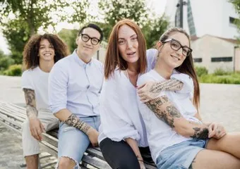 Friends enjoying a day out at the park